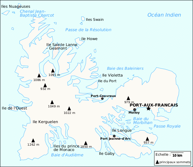 Carte de Îles Kerguelen