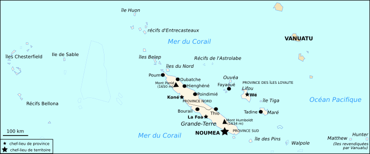 Carte de Nouvelle-Caldonie