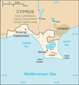 Carte de Akrotiri & Dhekelia