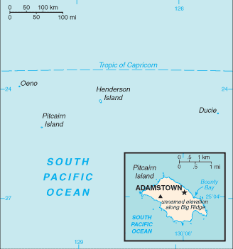 Carte de Pitcairn Islands